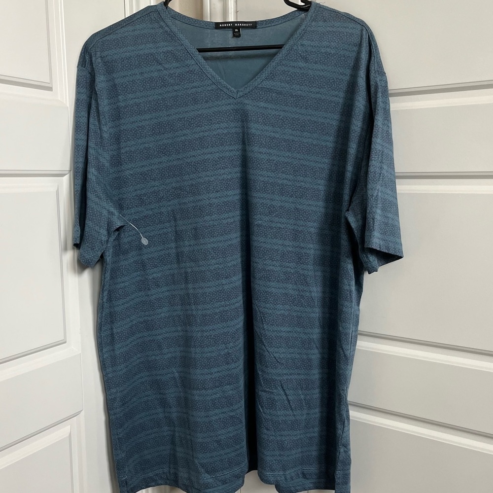 Robert Barakett Short Sleeve V-neck Cotton T-Shirt Size XL
